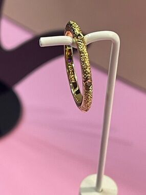 Pandora Gold Textured Pave Ring Size 7 1/2